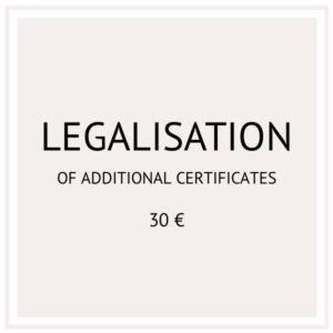 Price for Legalising Additional Marriage Certificates with the wedding planner agency Marriage Denmark: €30 including VAT, excluding the application fee the to Danish Agency of Family Law